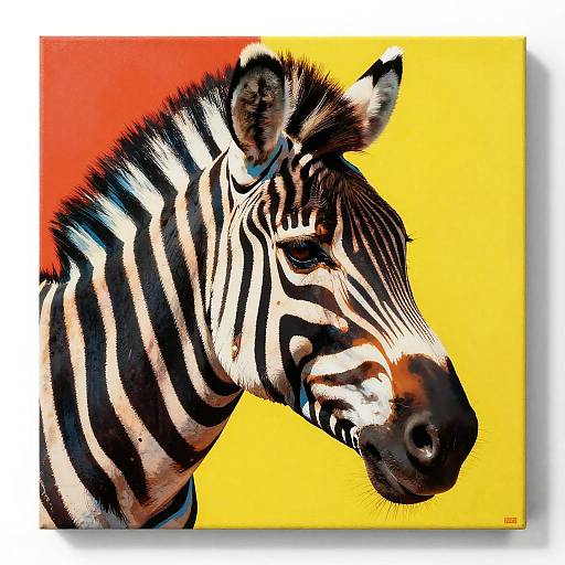 Andy Warhol-Inspired Vibrant Zebra Art