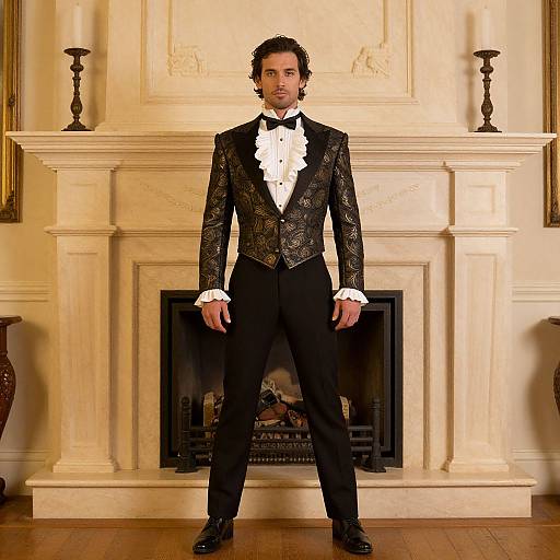 Bucciarati Costume by Fireplace