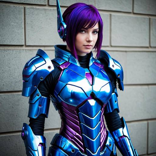 Vibrant Cyborg Armor Cosplay Design