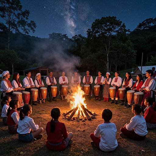 Village Fire Singing Celebration