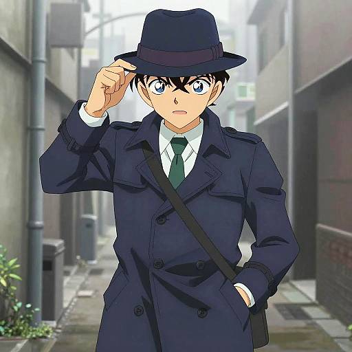 Young Detective in Foggy Alley