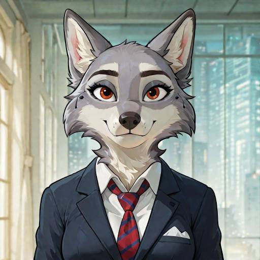 Expressive Female Wolf Fursona Artwork