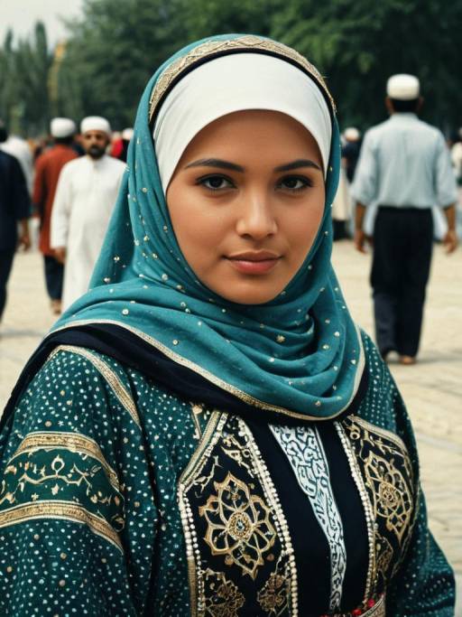 Woman in Traditional Islamic Outfit
