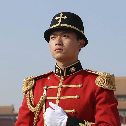 Vibrant Imperial Officer in Ornate Uniform