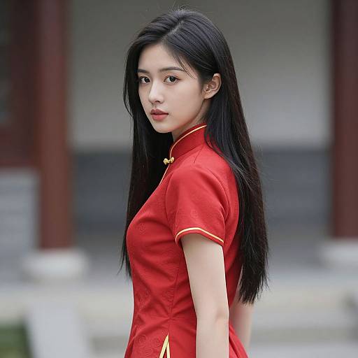 Realistic Asian Mom in Chinese Costume