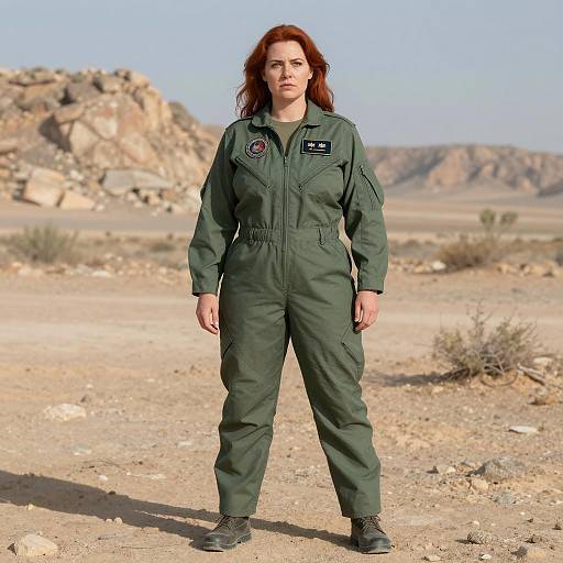 Photorealistic Plus Size Female in Flight Suit