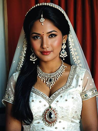 Nepali Bride in Traditional Wedding Dress