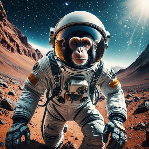 Daring Astronaut Monkey on Alien Planet