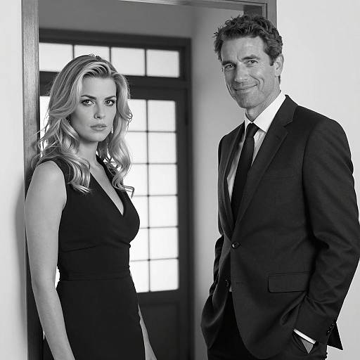 Classic Black-and-White Indoor Portrait