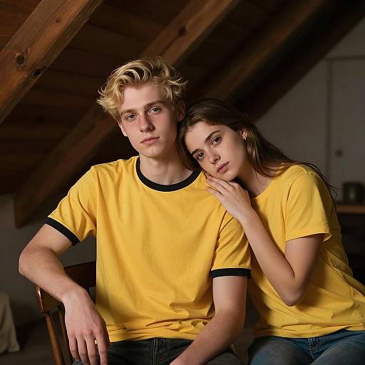 Intimate Moment in a Cozy Attic