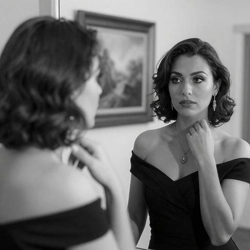Elegant Woman in Monochrome Reflection