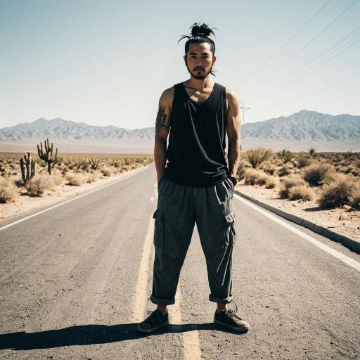 Confident Man in Desert Landscape