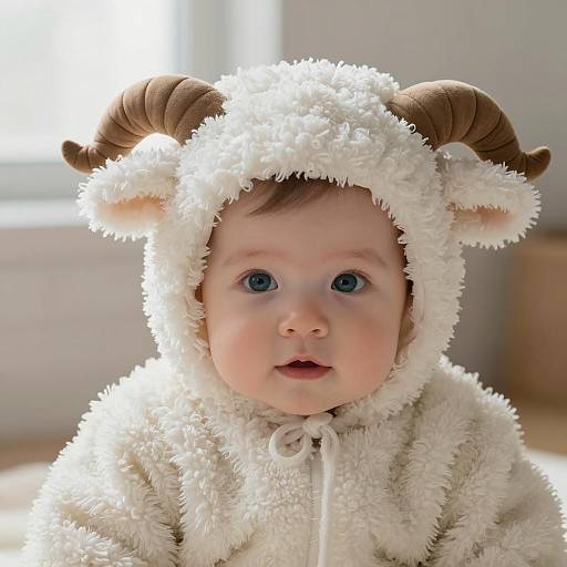 Adorable Baby in Sheep Costume Portrait