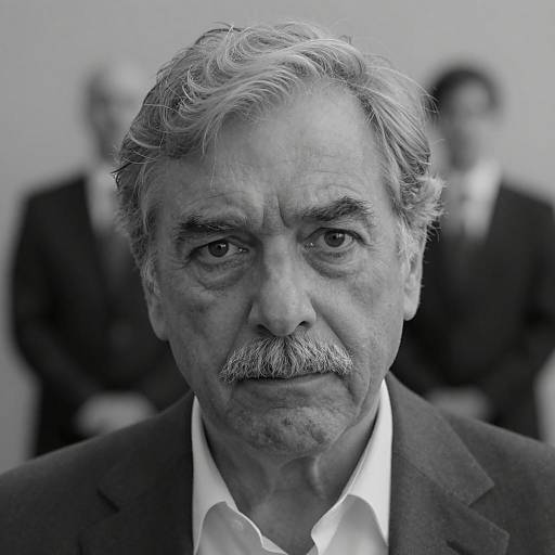 Black and White Portrait of Older Man in Suit