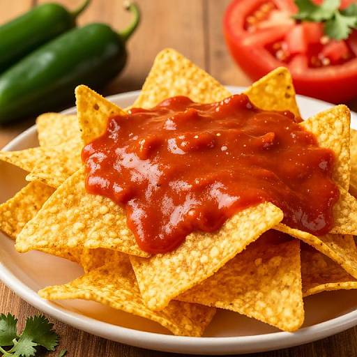 Vibrant Nacho Feast with Bold Cheese Sauce