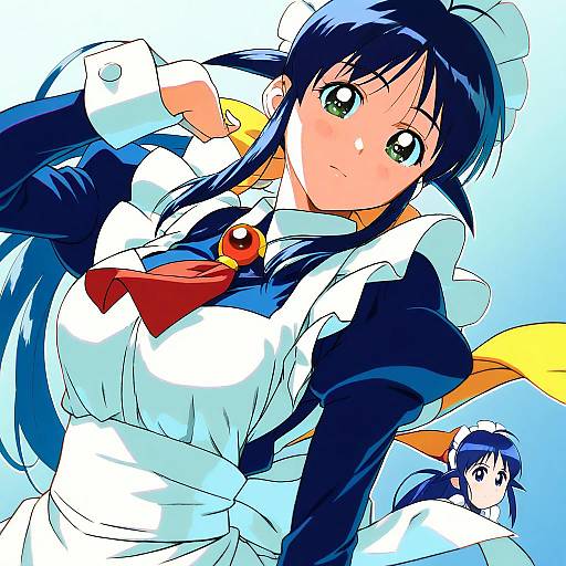 Illustration of Andou mahoro, mahoromatic in the style of Aduti momoyama