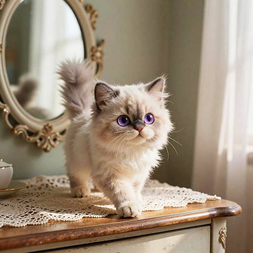 Lavender-Eyed Himalayan Kitten Stroll