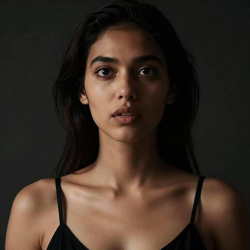 Dramatic Portrait of Expressive Woman