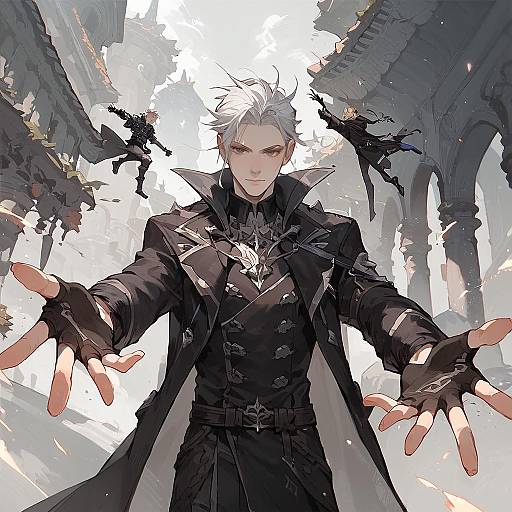 Dark Anime Boy Reaching Out