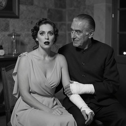 Intriguing Noir Scene of Connection