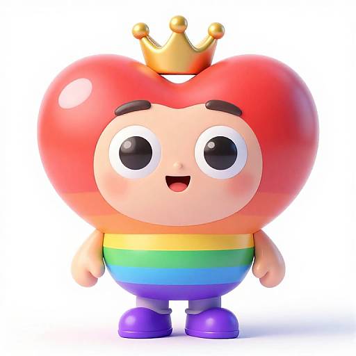 Rainbow Colored Heart Queen Sculpture