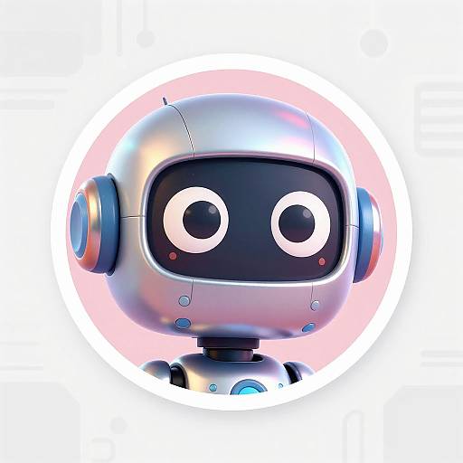 Cartoon Robot Head Profile Picture