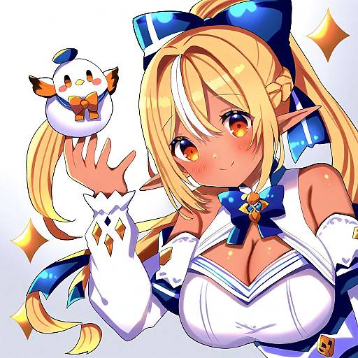 Illustration of Elfriend (shiranui flare), hololive in the style of Chocolat (momoiro piano)