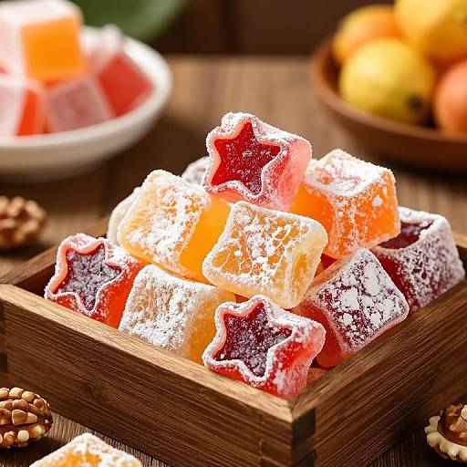 Colorful Turkish Delight in Rustic Box