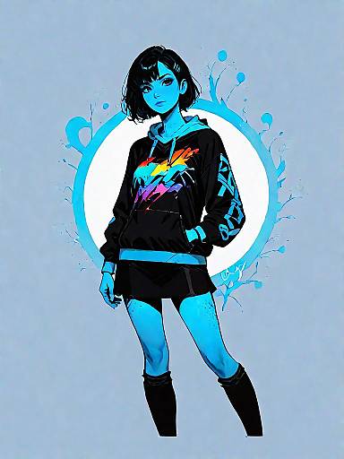 Casual Chic Woman in Graphic Sweatshirt