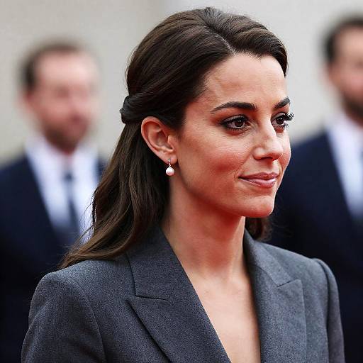 Elegant Woman in Grey Blazer Portrait