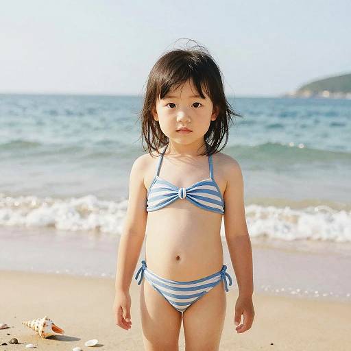 Watercolor Seaside Girl Portrait