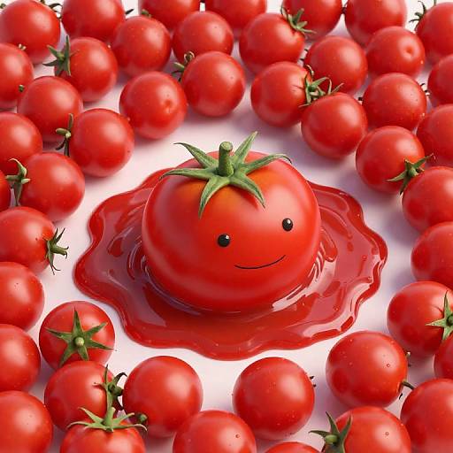Smiling Cherry Tomato in Sauce