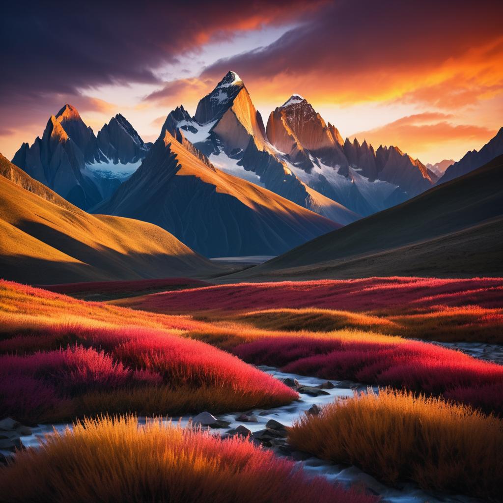 Dramatic Mountain Sunset Landscape Photography