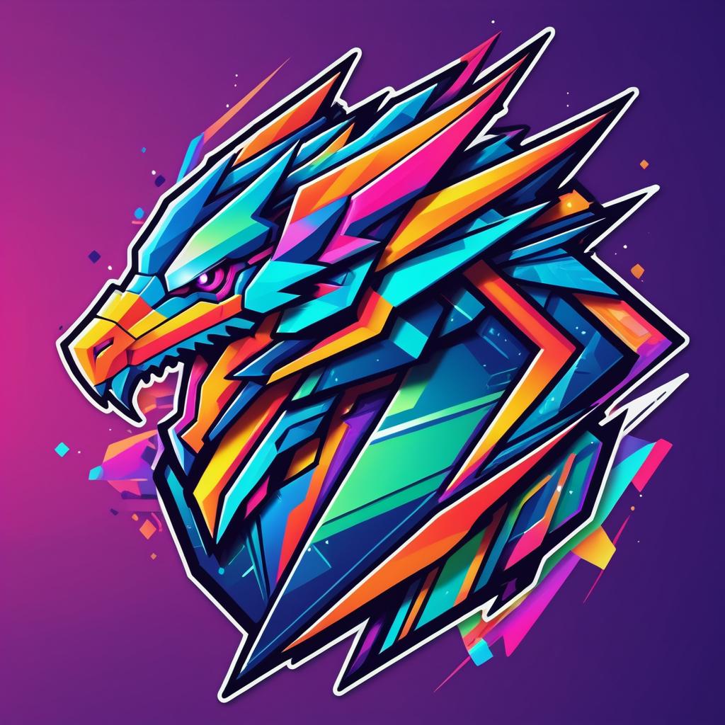 Futuristic Mechashot Dragon Sticker Design