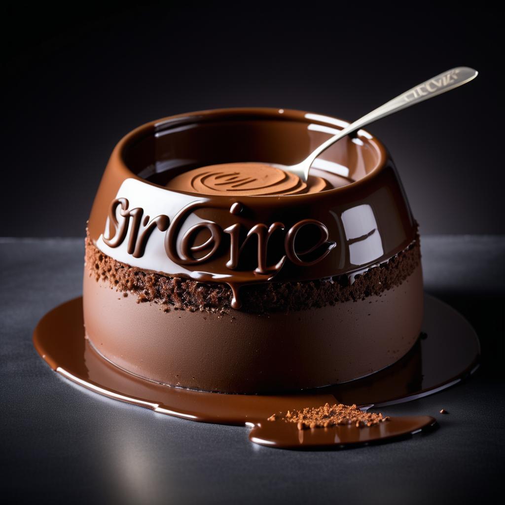 Elegant Chocolate Mousse Photography with Text