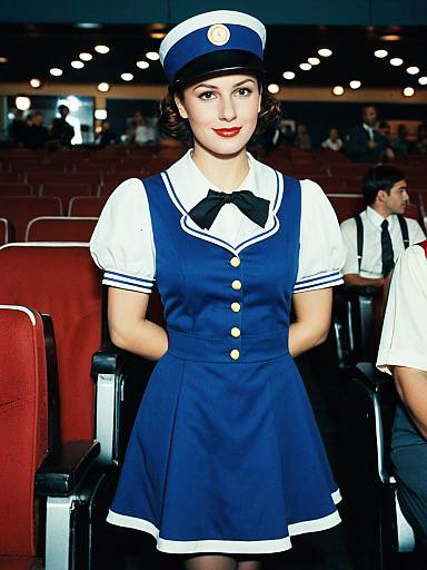 Woman in Usherette Costume in Theater