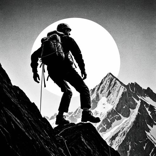 Vintage Alpine Climber Silhouette
