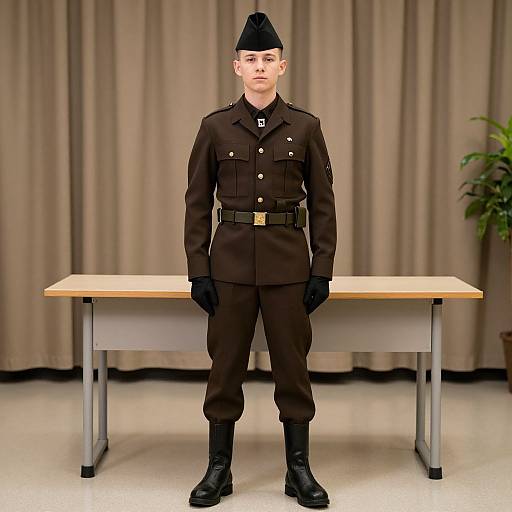 Detailed Realistic Military Uniform Portrait