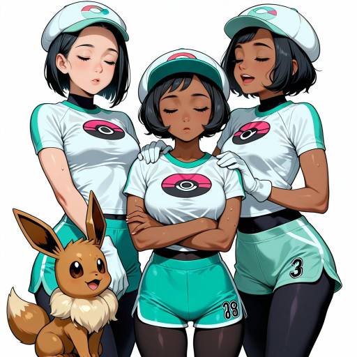 Eevee and Girls in Playful Style
