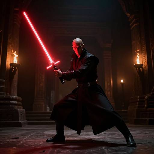 Dooku in Ruined Temple Battle