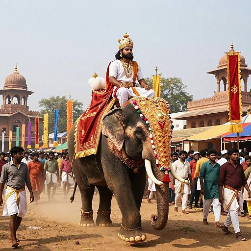 Ancient Indian Prince on Festival Elephant