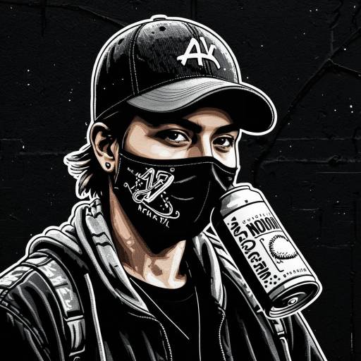 Urban Graffiti Artist Digital Portrait