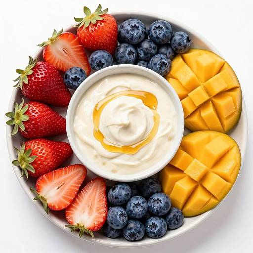 Symmetrical Fruit Platter with Yogurt Dip