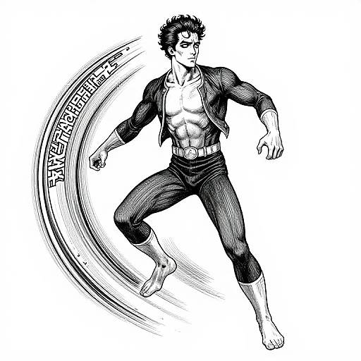 Toshi Yoshida Inspired Gay Superhero Illustration