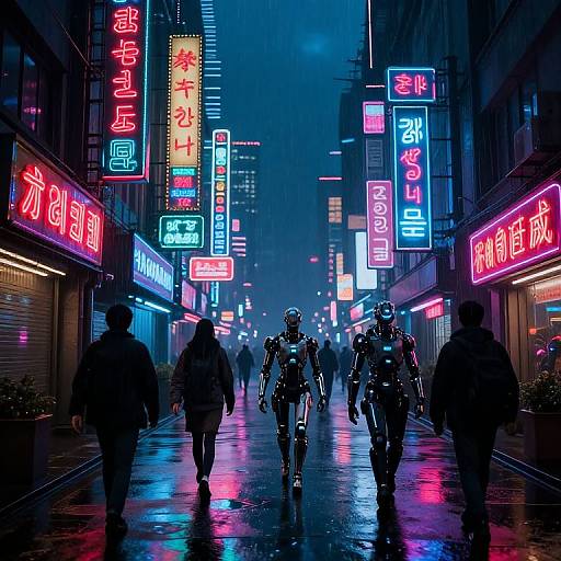 Cyberpunk Neon Street Scene