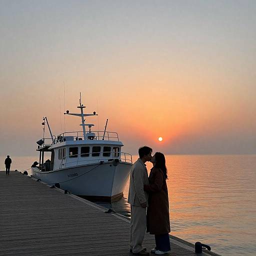 Sunset Kiss at Quiet Fishing Dock