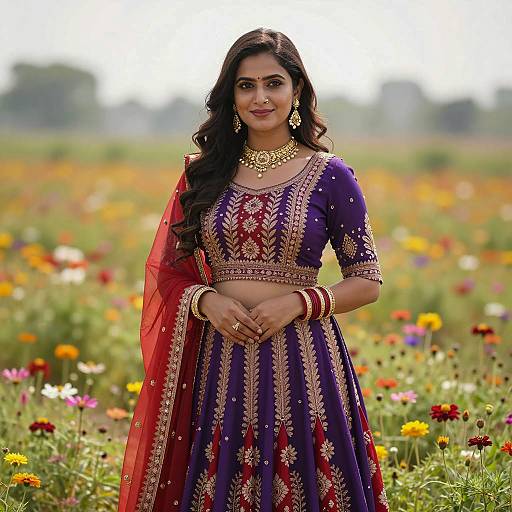 Stunning Dulha Dress in Flower Field
