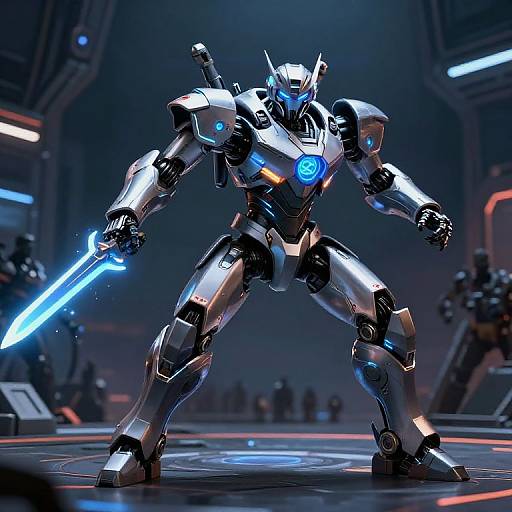 MRK4 Robotic Warrior in Futuristic Arena