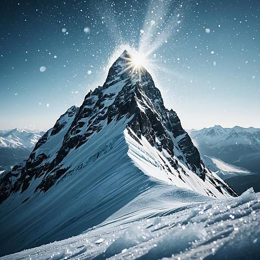 Ethereal Frosted Mountain Landscape