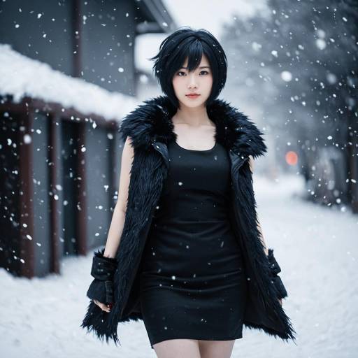 Fubuki Cosplay in Sleek Black Outfit